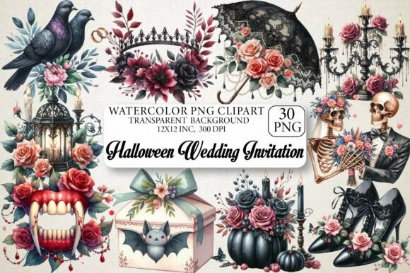 Download Halloween Wedding Invitation Clipart - Premium Resources