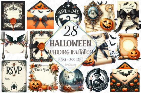 Download Halloween Wedding Invitation Clipart - Premium Resources